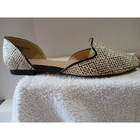 ISAAC MIZRAHI D'ORSAY FLATS SHOE WOMENS WOVEN CANVAS BROWN TAN SZ-9 - Picture 8 of 16